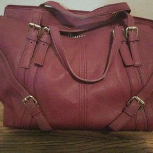 Just Fab Large Purse Tote Faux Leather Burgundy
